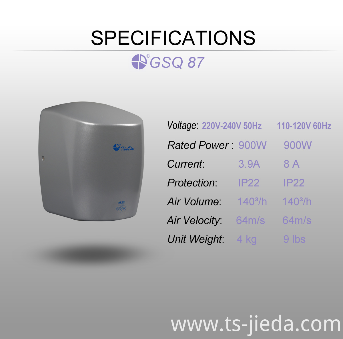 High efficiency waterproof induction hand dryer High efficiency waterproof induction hand dryer